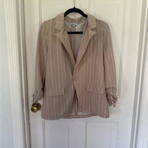 Striped Beige Blazer Jacket